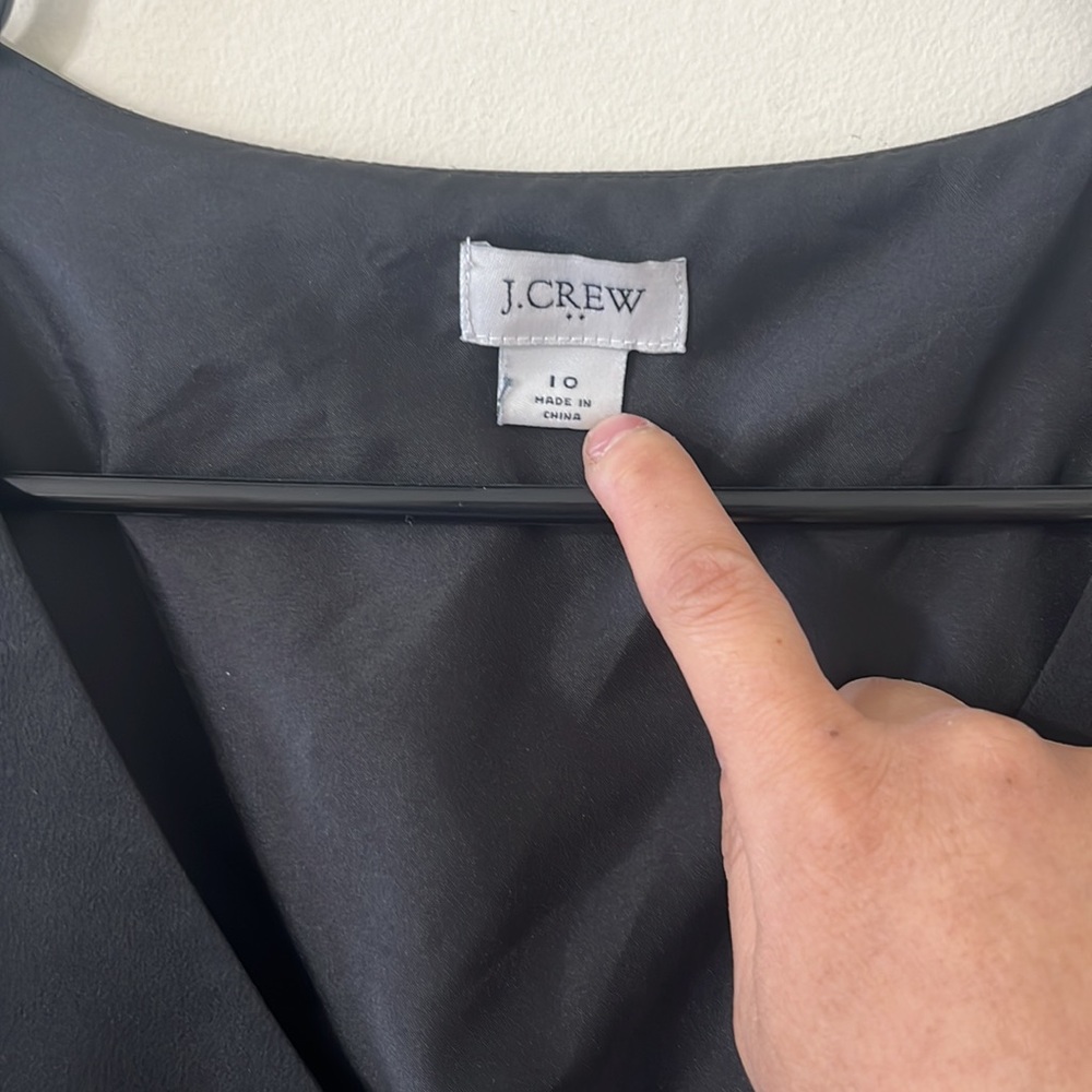 J.Crew Satin Back Crepe Button-Front Black Blouse Size 10 - Picture 6 of 11